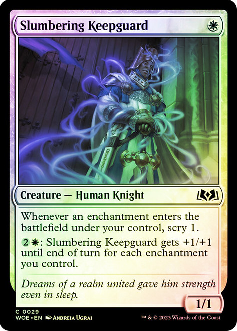 Slumbering Keepguard\nWilds of Eldraine\nSingle\nMagic The Gathering