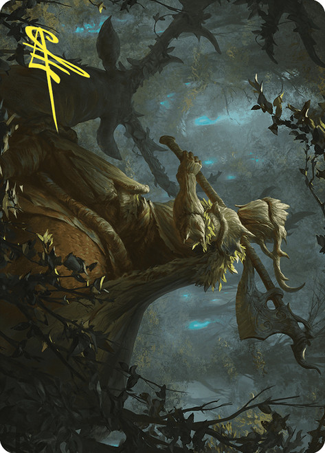 {Verdant Outrider Art Card} (Signed)\nArt Series: Wilds of Eldraine - Variants\nSingle\nMagic The Gathering