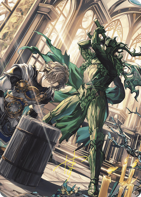 {Karmic Justice Art Card} (#77) (Signed)\nArt Series: Wilds of Eldraine - Variants\nSingle\nMagic The Gathering