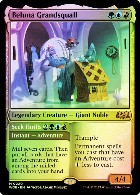 Beluna Grandsquall // Seek Thrills (Promo Pack) (Wilds of Eldraine)\nPromo: Planeswalker Stamped\nSingle\nMagic The Gathering