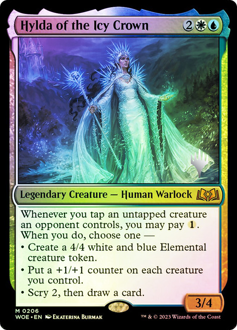 Hylda of the Icy Crown (Promo Pack) (Wilds of Eldraine)\nPromo: Planeswalker Stamped\nSingle\nMagic The Gathering