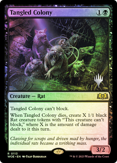 Tangled Colony (Promo Pack) (Wilds of Eldraine)\nPromo: Planeswalker Stamped\nSingle\nMagic The Gathering