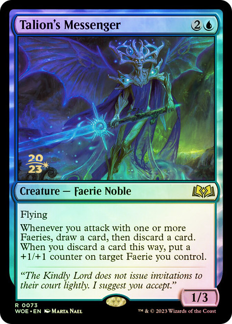 Talion's Messenger (Prerelease) (Wilds of Eldraine)\nPromo: Date Stamped\nSingle\nMagic The Gathering