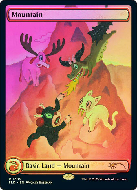 Mountain (Secret Lair) (#1385) (Full Art)\nPromo: General\nSingle\nMagic The Gathering