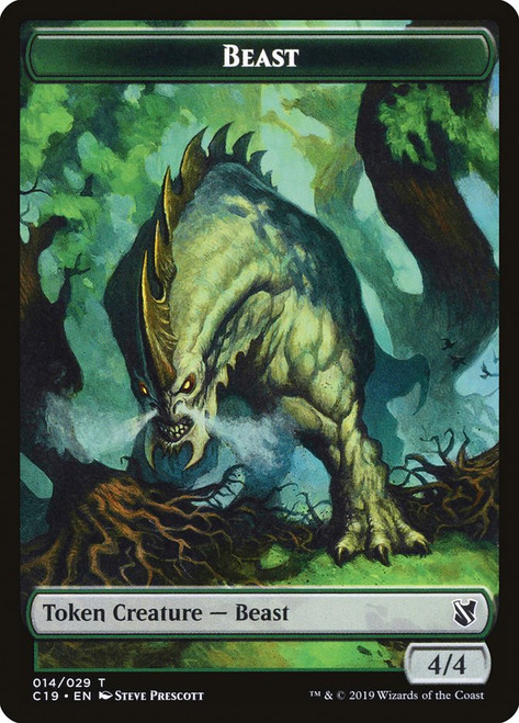 {Beast Token} (4/4) // {Wurm Token}
Commander 2019
Single
Magic: The Gathering