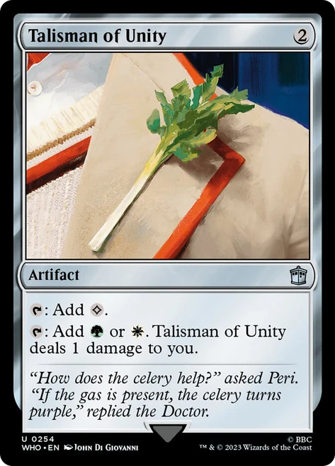 Talisman of Unity\nDoctor Who Commander\nSingle\nMagic The Gathering