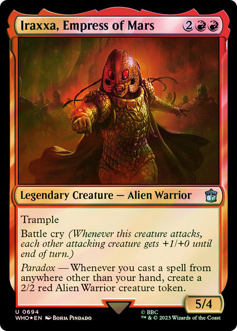 Iraxxa, Empress of Mars (Surge Foil)\nDoctor Who Commander - Alternate Foil\nSingle\nMagic The Gathering