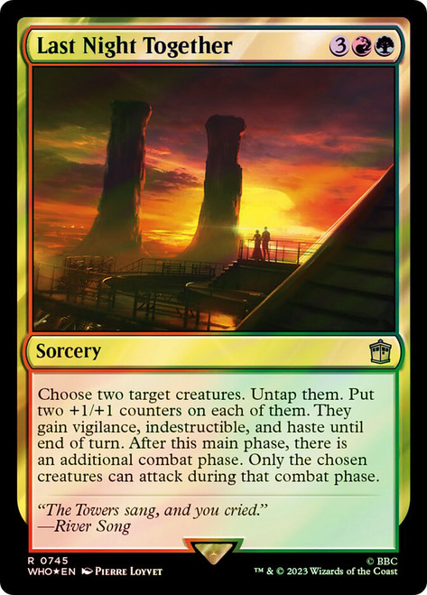 Last Night Together (Surge Foil)\nDoctor Who Commander - Alternate Foil\nSingle\nMagic The Gathering