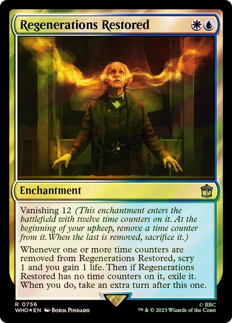 Regenerations Restored (Surge Foil)\nDoctor Who Commander - Alternate Foil\nSingle\nMagic The Gathering