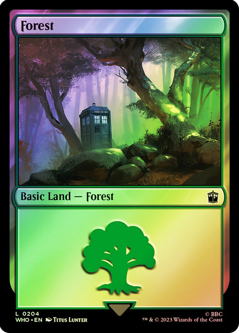 Forest (#204)\nDoctor Who Commander\nSingle\nMagic The Gathering