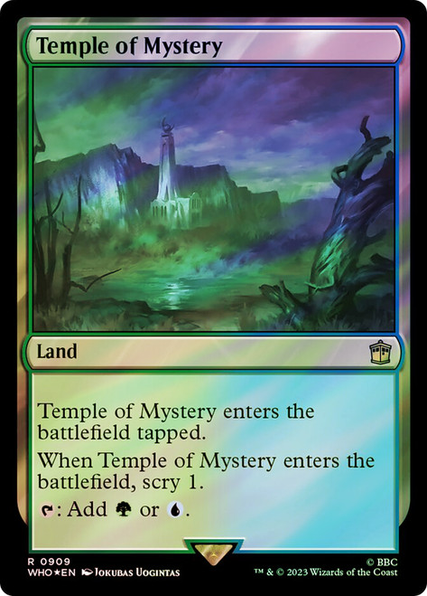 Temple of Mystery (Surge Foil)\nDoctor Who Commander - Alternate Foil\nSingle\nMagic The Gathering