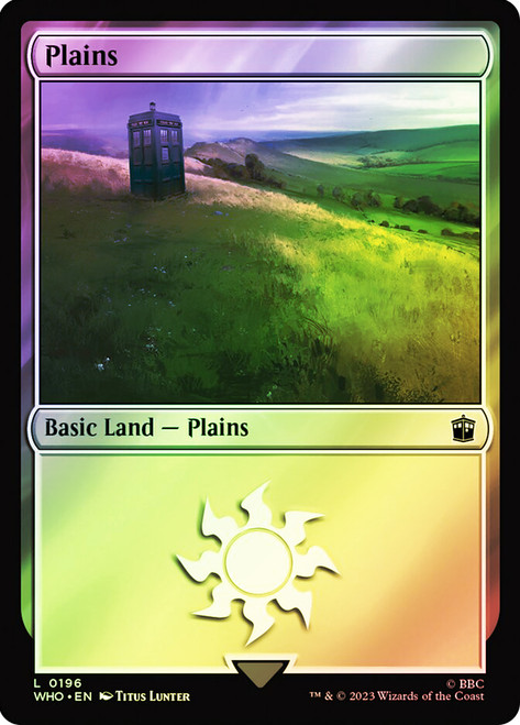 Plains (#196)\nDoctor Who Commander\nSingle\nMagic The Gathering