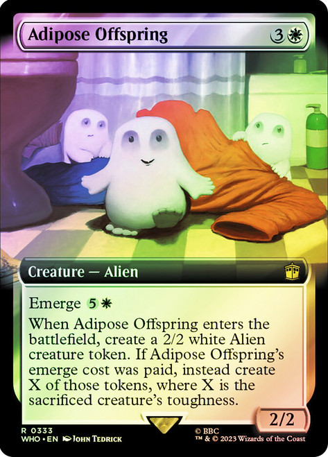 Adipose Offspring (Extended Art)\nDoctor Who Commander - Variants\nSingle\nMagic The Gathering
