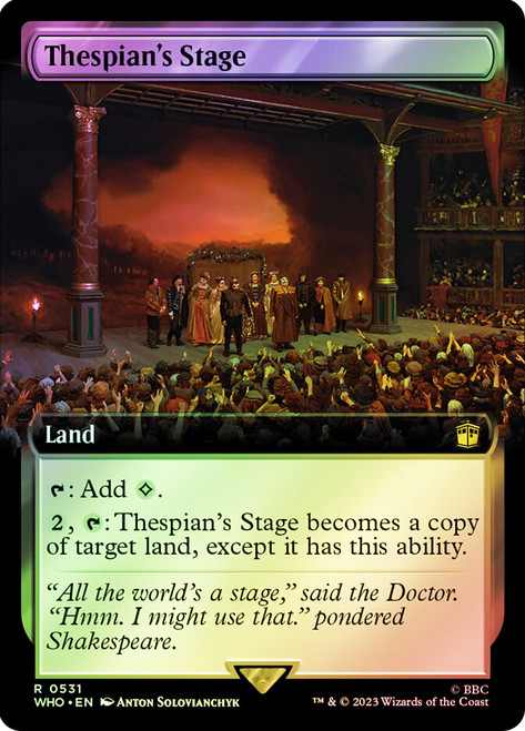 Thespian's Stage (Extended Art)\nDoctor Who Commander - Variants\nSingle\nMagic The Gathering