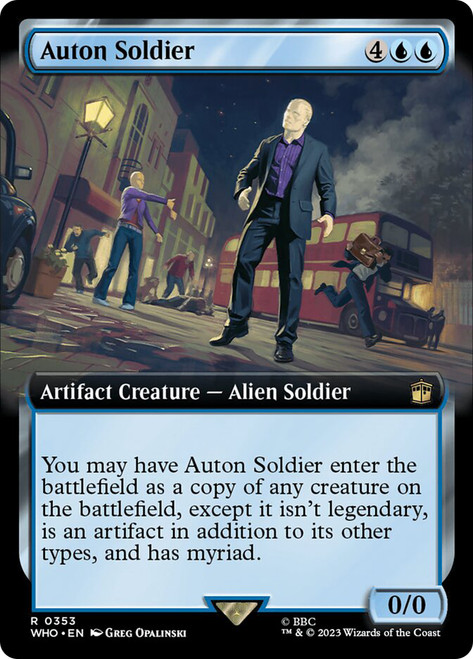 Auton Soldier (Extended Art)\nDoctor Who Commander - Variants\nSingle\nMagic The Gathering