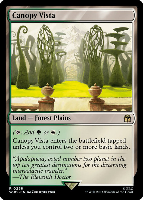Canopy Vista\nDoctor Who Commander\nSingle\nMagic The Gathering