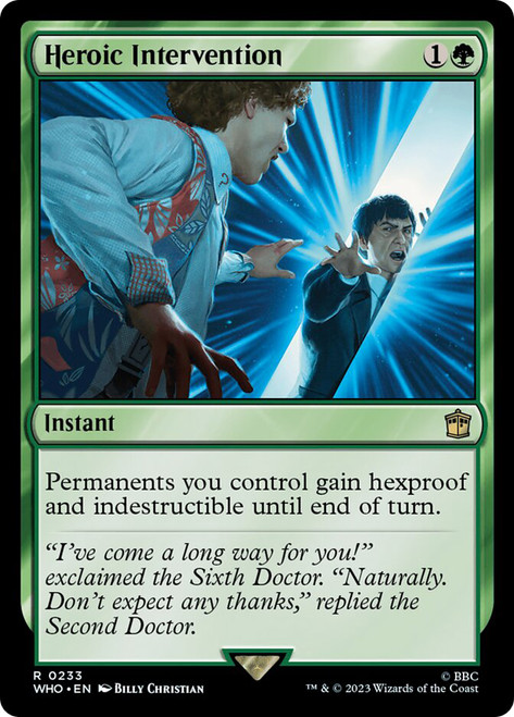 Heroic Intervention\nDoctor Who Commander\nSingle\nMagic The Gathering