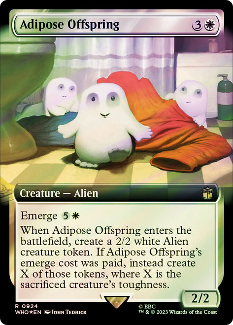 Adipose Offspring (Extended Art) (Surge Foil)\nDoctor Who Commander - Alternate Foil Variants\nSingle\nMagic The Gathering