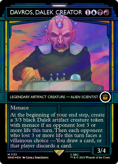 Davros, Dalek Creator (Showcase) (Surge Foil)\nDoctor Who Commander - Alternate Foil Variants\nSingle\nMagic The Gathering