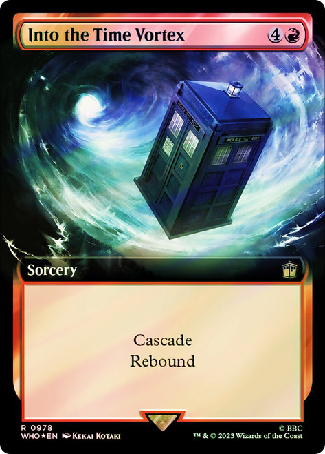 Into the Time Vortex (Extended Art) (Surge Foil)\nDoctor Who Commander - Alternate Foil Variants\nSingle\nMagic The Gathering