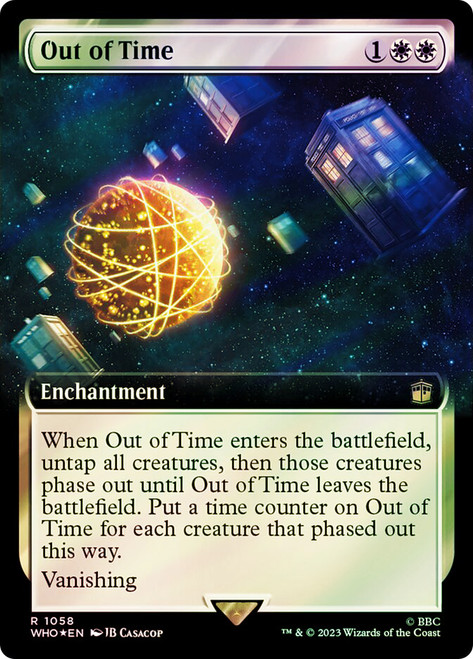 Out of Time (Extended Art) (Surge Foil)\nDoctor Who Commander - Alternate Foil Variants\nSingle\nMagic The Gathering