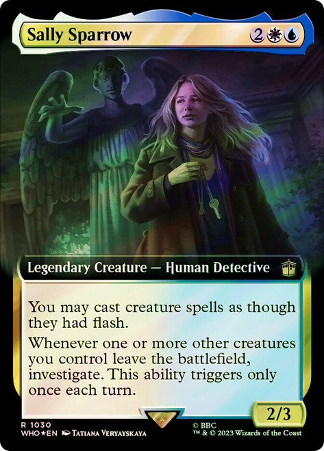 Sally Sparrow (Extended Art) (Surge Foil)\nDoctor Who Commander - Alternate Foil Variants\nSingle\nMagic The Gathering