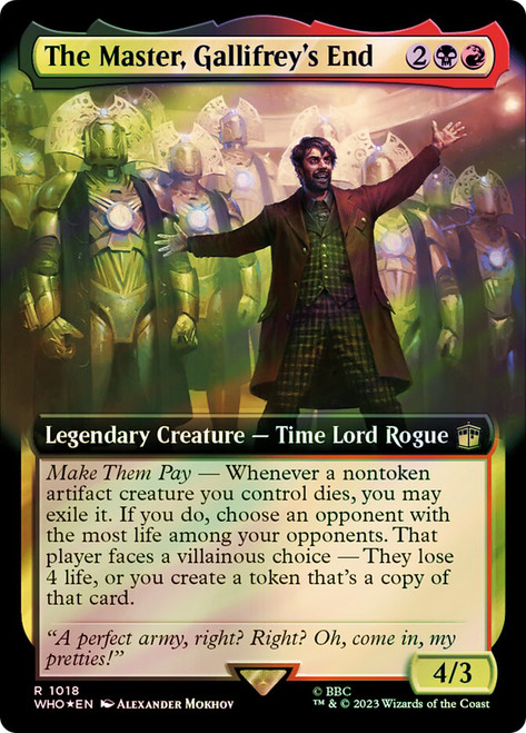 The Master, Gallifrey's End (Extended Art) (Surge Foil)\nDoctor Who Commander - Alternate Foil Variants\nSingle\nMagic The Gathering