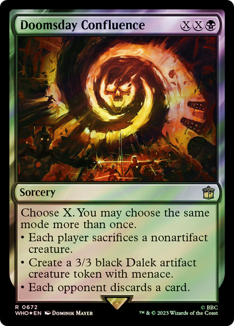 Doomsday Confluence (Surge Foil)\nDoctor Who Commander - Alternate Foil\nSingle\nMagic The Gathering