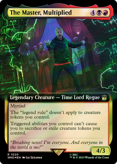 The Master, Multiplied (Extended Art) (Surge Foil)\nDoctor Who Commander - Alternate Foil Variants\nSingle\nMagic The Gathering