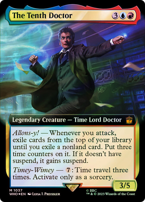 The Tenth Doctor (Extended Art) (Surge Foil)\nDoctor Who Commander - Alternate Foil Variants\nSingle\nMagic The Gathering