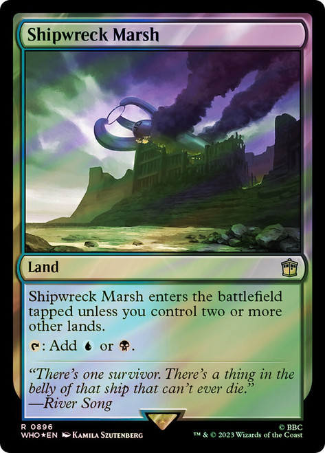 Shipwreck Marsh (Surge Foil)\nDoctor Who Commander - Alternate Foil\nSingle\nMagic The Gathering