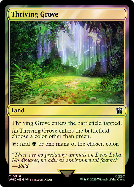 Thriving Grove (Surge Foil)\nDoctor Who Commander - Alternate Foil\nSingle\nMagic The Gathering