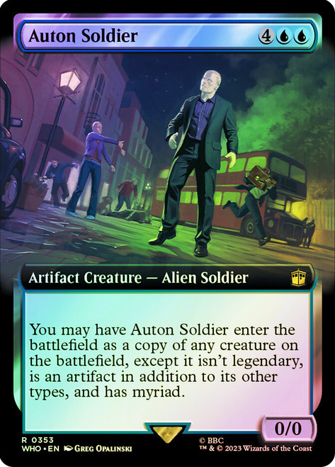 Auton Soldier (Extended Art)\nDoctor Who Commander - Variants\nSingle\nMagic The Gathering