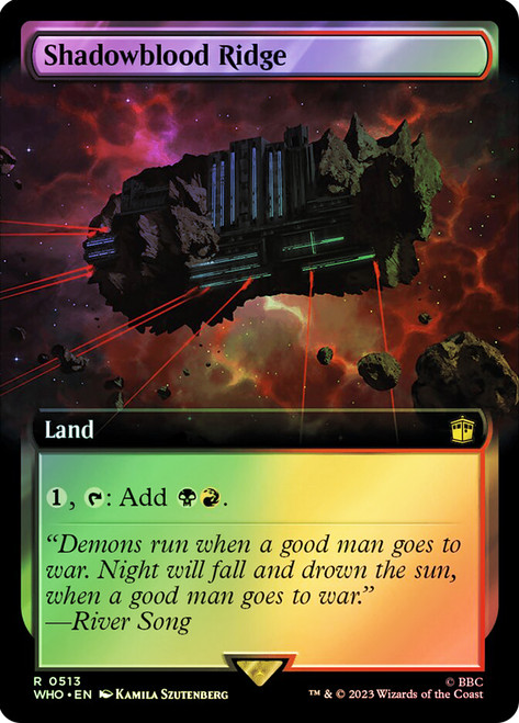 Shadowblood Ridge (Extended Art)\nDoctor Who Commander - Variants\nSingle\nMagic The Gathering