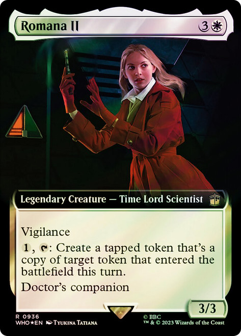 Romana II (Extended Art) (Surge Foil)\nDoctor Who Commander - Alternate Foil Variants\nSingle\nMagic The Gathering