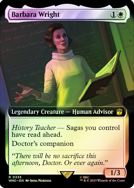 Barbara Wright (Extended Art)\nDoctor Who Commander - Variants\nSingle\nMagic The Gathering