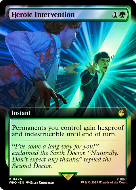 Heroic Intervention (Extended Art)\nDoctor Who Commander - Variants\nSingle\nMagic The Gathering