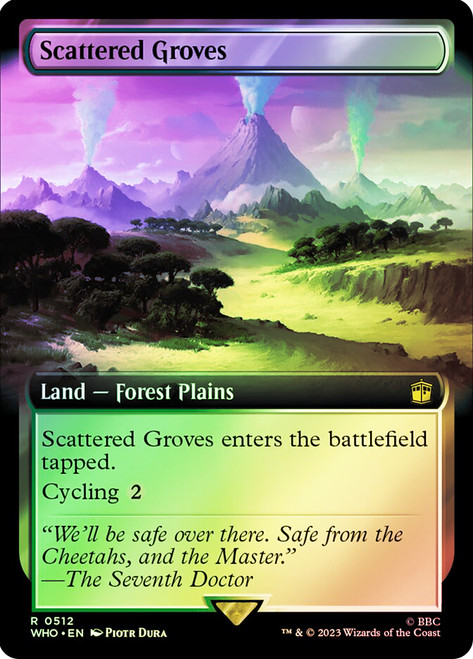 Scattered Groves (Extended Art)\nDoctor Who Commander - Variants\nSingle\nMagic The Gathering