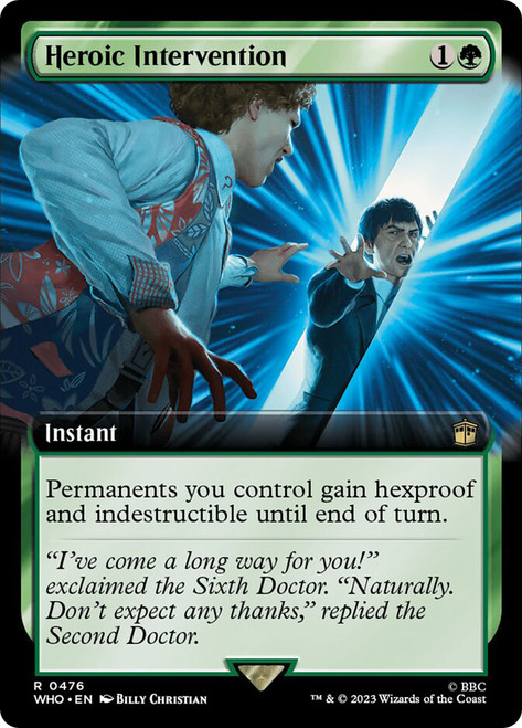 Heroic Intervention (Extended Art)\nDoctor Who Commander - Variants\nSingle\nMagic The Gathering