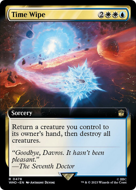 Time Wipe (Extended Art)\nDoctor Who Commander - Variants\nSingle\nMagic The Gathering