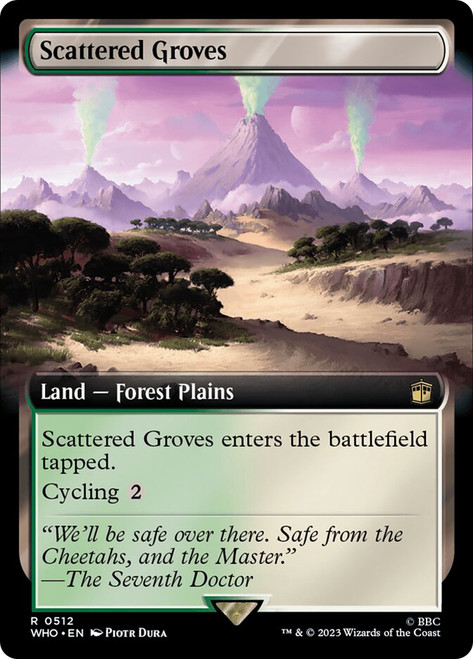 Scattered Groves (Extended Art)\nDoctor Who Commander - Variants\nSingle\nMagic The Gathering