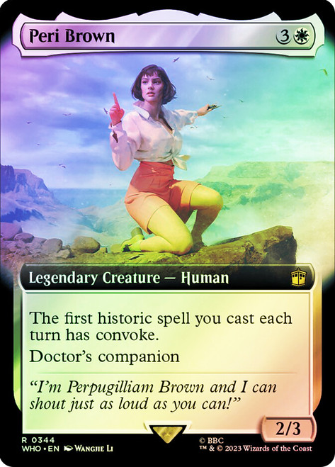 Peri Brown (Extended Art)\nDoctor Who Commander - Variants\nSingle\nMagic The Gathering