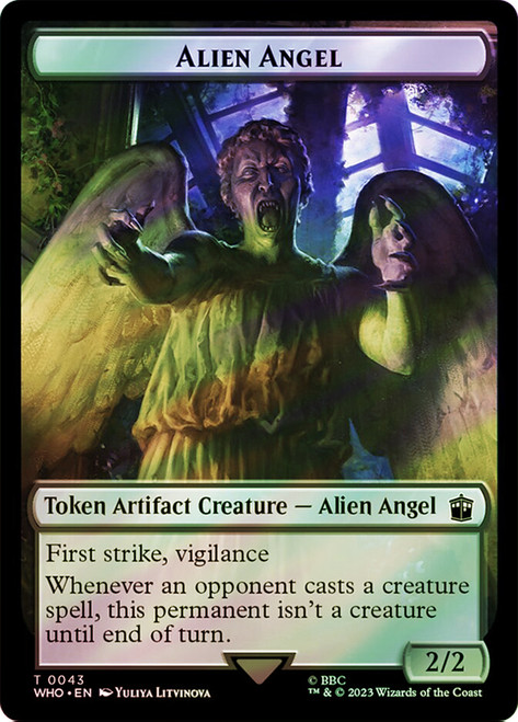 {Alien Angel Token} // {Treasure Token} (#063) (Surge Foil)\nDoctor Who Commander - Alternate Foil\nSingle\nMagic The Gathering