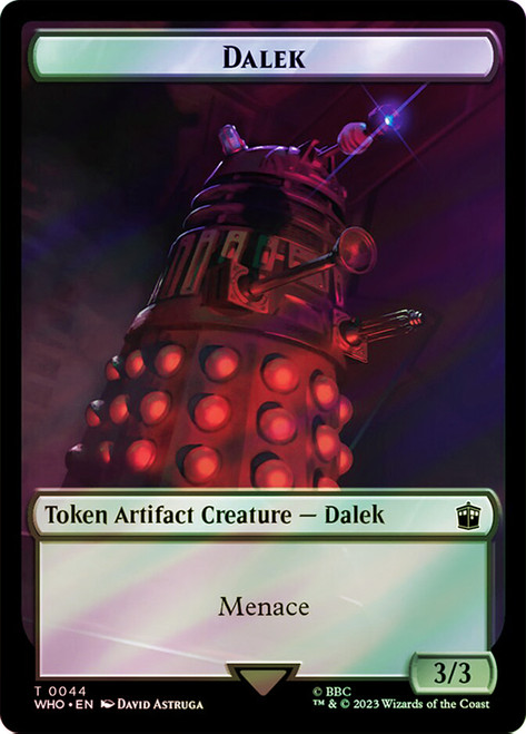 {Dalek Token} // {Food Token} (#057) (Surge Foil)\nDoctor Who Commander - Alternate Foil\nSingle\nMagic The Gathering