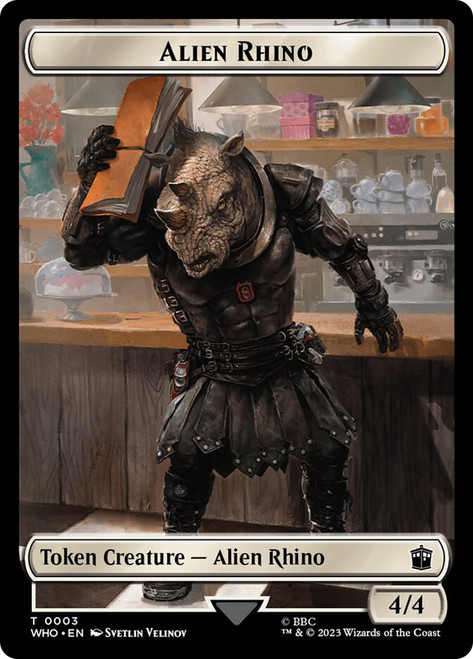 {Alien Rhino Token} // {Alien Warrior Token}\nDoctor Who Commander\nSingle\nMagic The Gathering