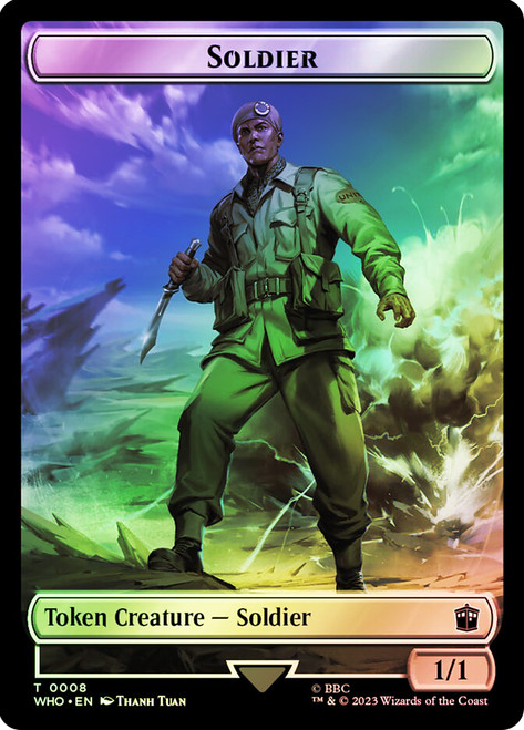 {Soldier Token} // {Treasure Token} (#028)\nDoctor Who Commander\nSingle\nMagic The Gathering