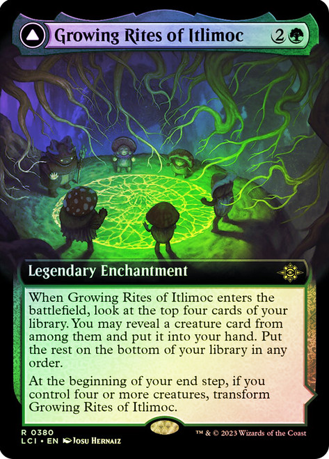 Growing Rites of Itlimoc // Itlimoc, Cradle of the Sun (Extended Art)\nThe Lost Caverns of Ixalan - Variants\nSingle\nMagic The Gathering