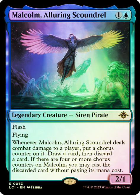 Malcolm, Alluring Scoundrel\nThe Lost Caverns of Ixalan\nSingle\nMagic The Gathering