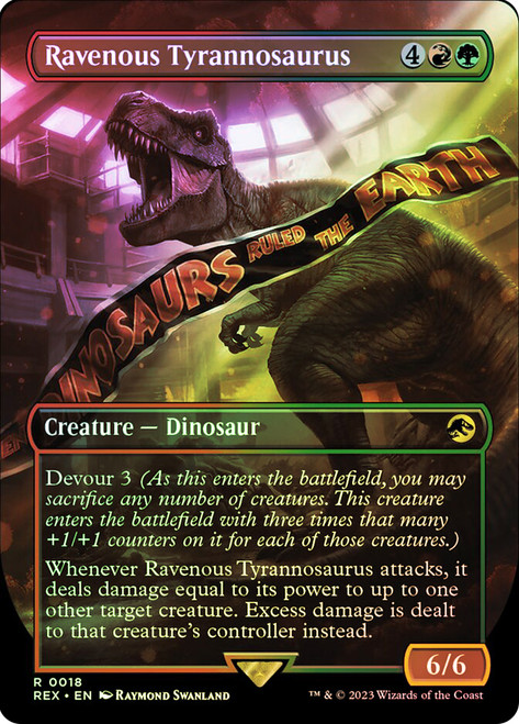 Ravenous Tyrannosaurus 6/6 マジック：ザ・ギャザリング 1x Ravenous Tyrannosaurus - Extended Art NM Eng MTG - Lost