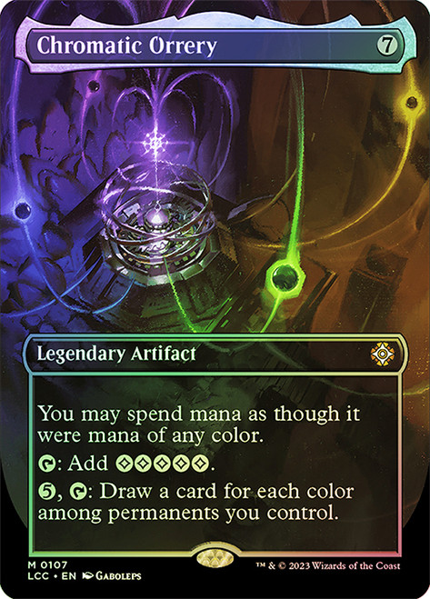 Chromatic Orrery (Borderless)\nThe Lost Caverns of Ixalan Commander - Variants\nSingle\nMagic The Gathering